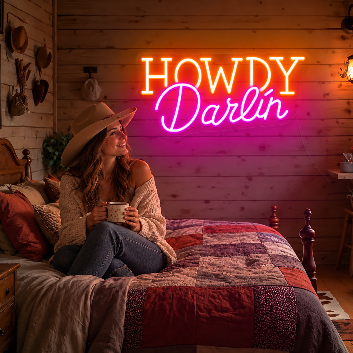 Howdy Darlin Bedroom LED Neon Sign Wall Neon Signs - Human Interaction