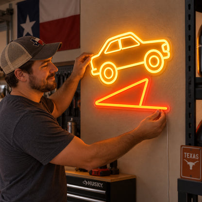 Rally Car Garage Vintage LED Neon Sign Wall Neon Signs - Human Interaction