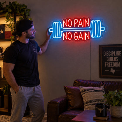 No Pain No Gain Barbell LED Neon Sign Wall Neon Signs - Human Interaction