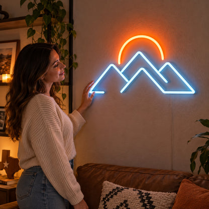 Mountains Sunset LED Neon Sign Wall Neon Signs - Human Interaction