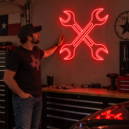 Mechanic Wrenches LED Neon Sign Wall Neon Signs - Human Interaction