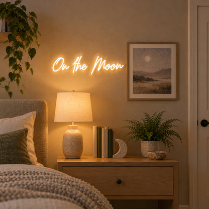 On The Moon LED Neon Sign Pegboard Scene Script - Installation Scene