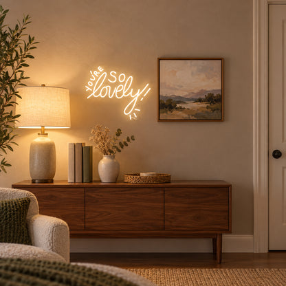 You're So Lovely LED Neon Sign Dimmable Wall Light - Installation Scene