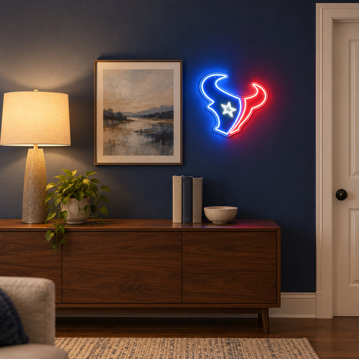 Houston Texans Neon Sign - Installation Scene