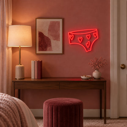 Heart Panty Neon Sign - Installation Scene