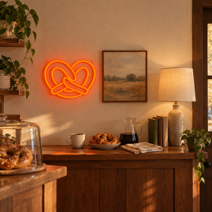 Pretzel LED Neon Light for Cafes & Bars - Installation Scene