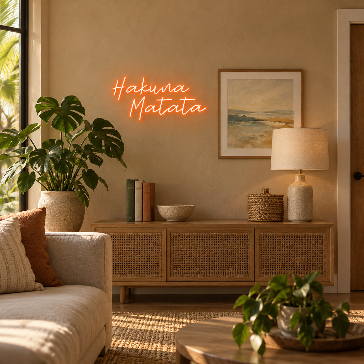 Hakuna Matata LED Neon Sign - Installation Scene