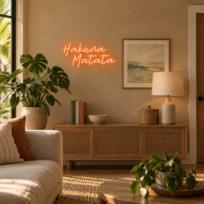 Hakuna Matata LED Neon Sign - Installation Scene