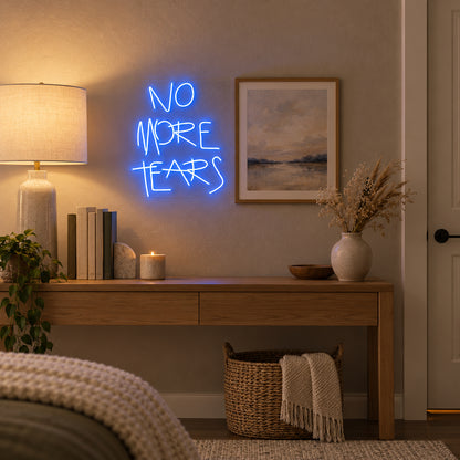 No More Tears LED Neon Sign Dimmable Wall Light - Installation Scene