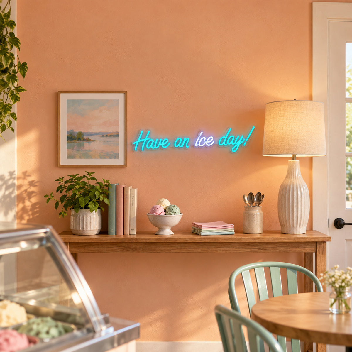 Have An Ice Day LED Neon Sign Dimmable Wall Light - Installation Scene