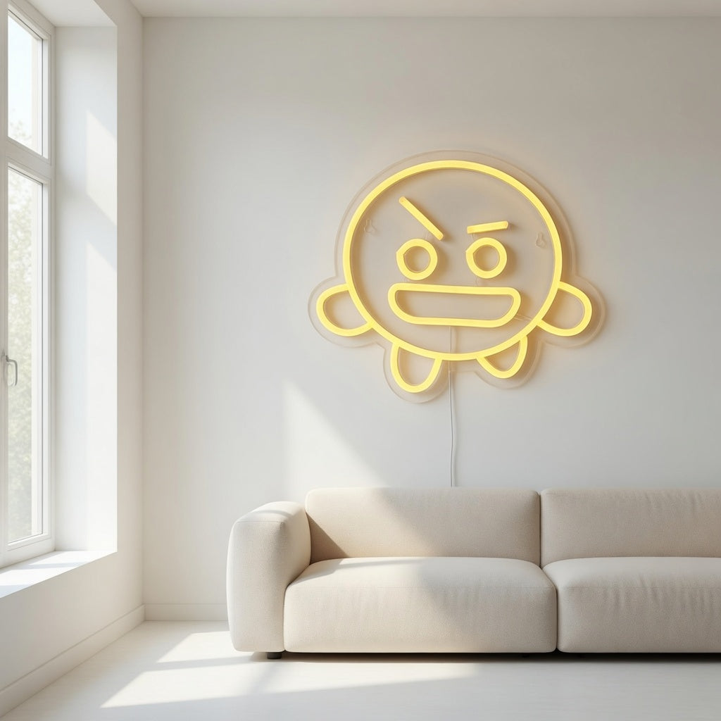 Smiley Face LED Neon Sign for Kids Room Dimmable Wall Decor - Installation Scene