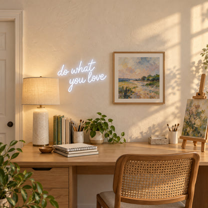 Do What You Love LED Neon Sign for Wedding Light Up Party Decor - Installation Scene