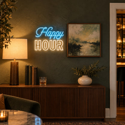 Happy Hour Bar Neon Light - Installation Scene