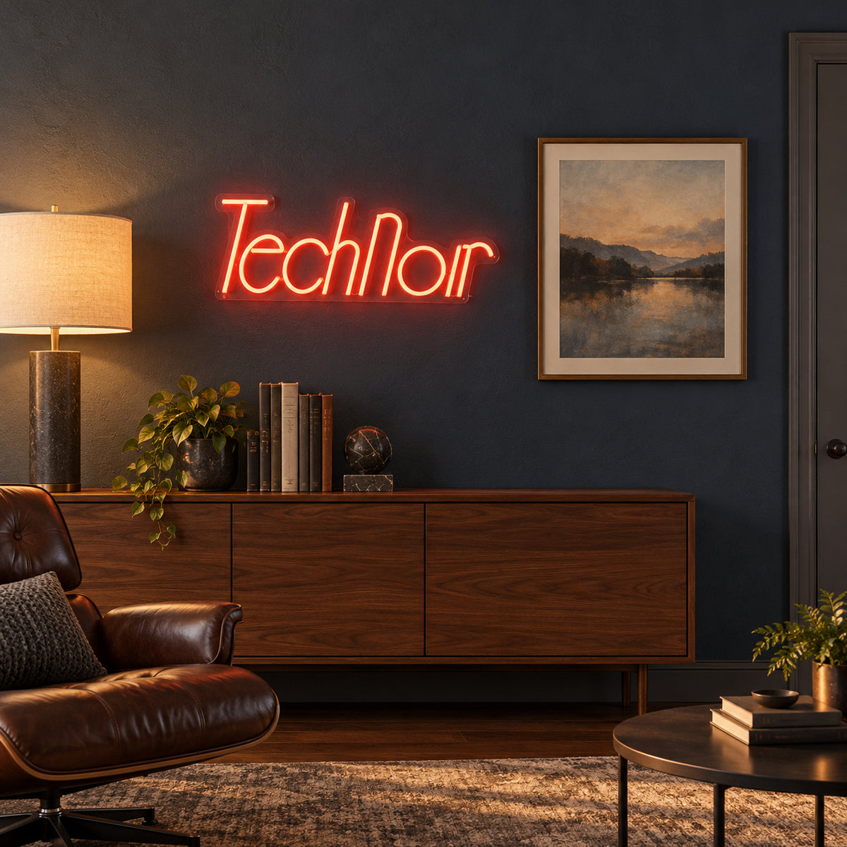 Technor LED Neon Sign for Man Cave Dimmable Wall Decor - Installation Scene