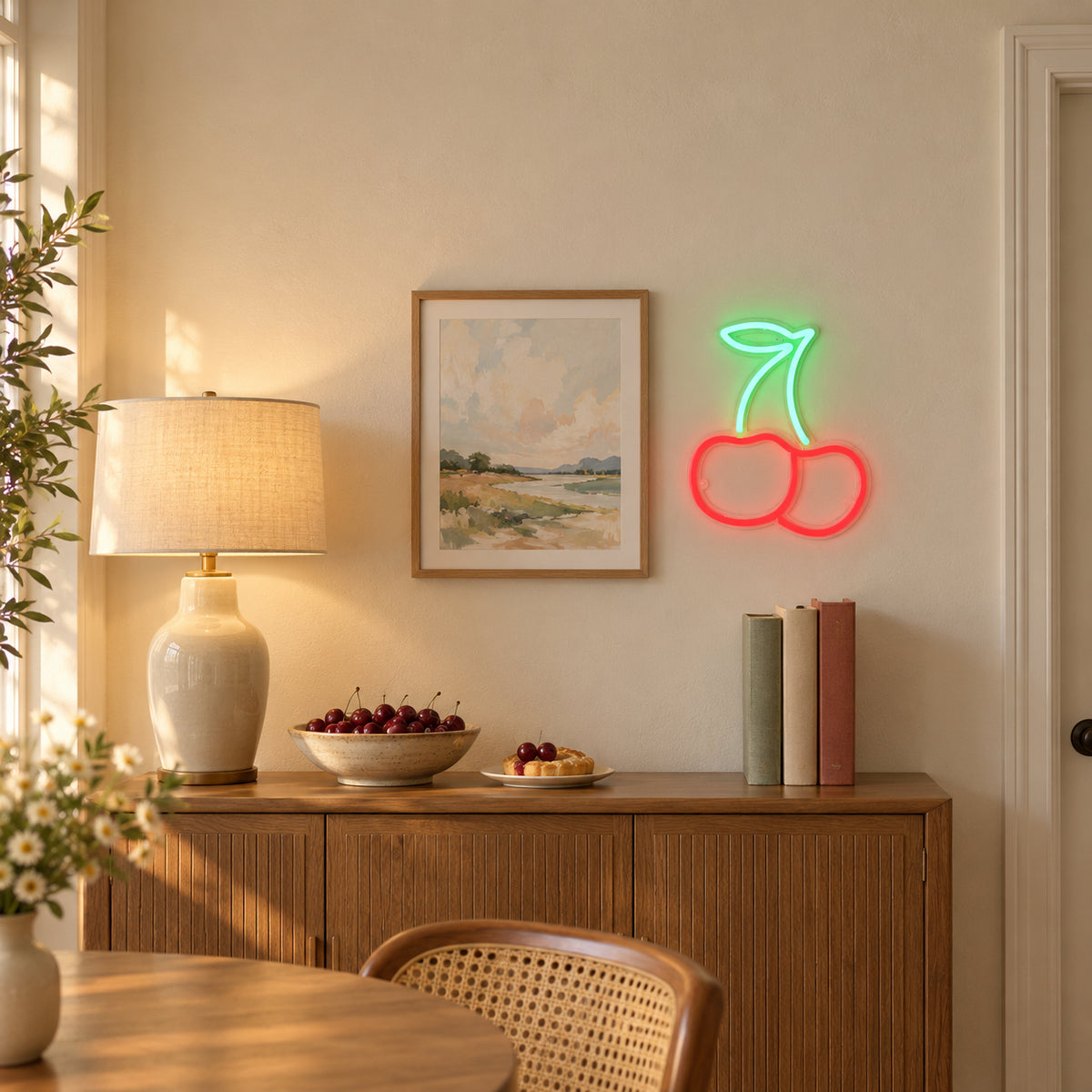 Cherry Neon Sign - Installation Scene