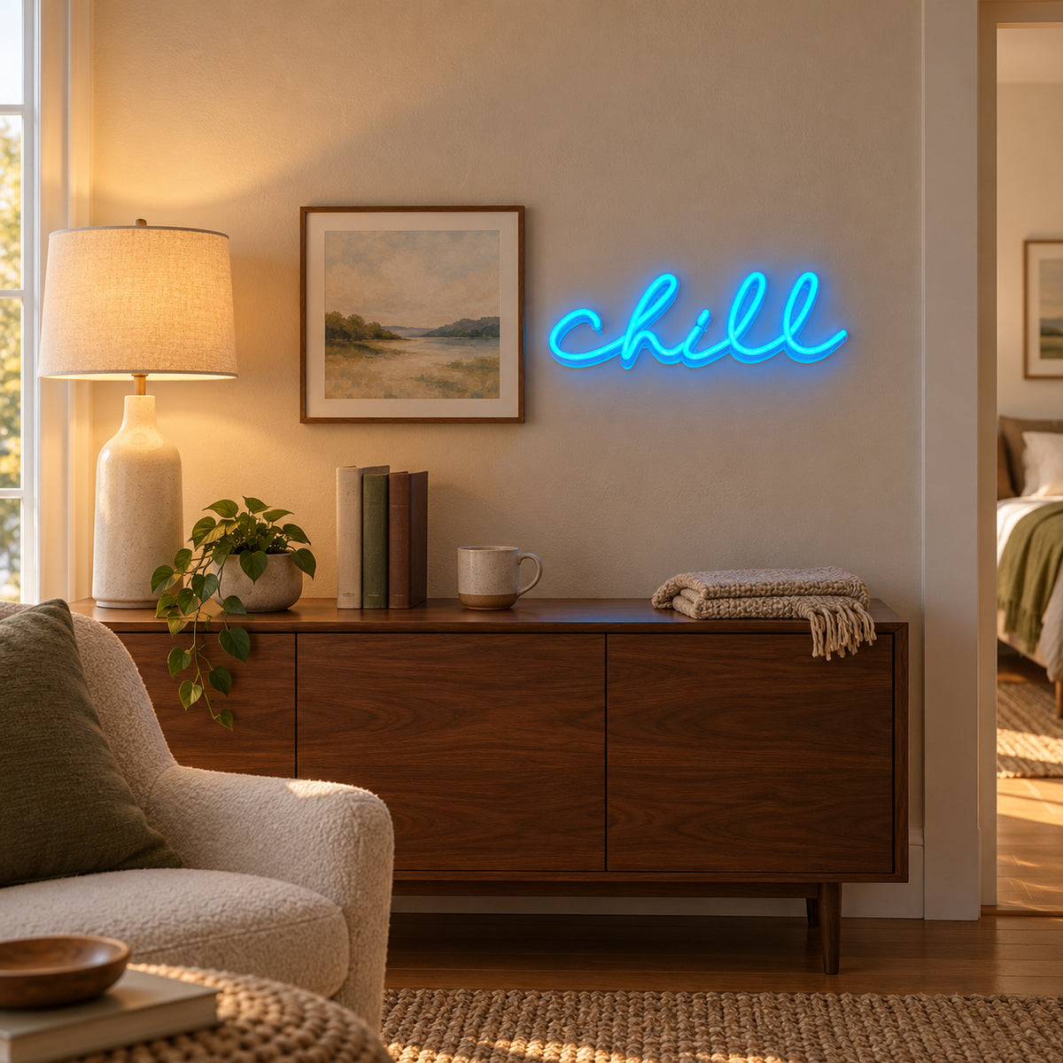 Chill Neon Sign - Installation Scene