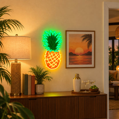 Pineapple LED Neon Sign Dimmable Wall Light - Installation Scene
