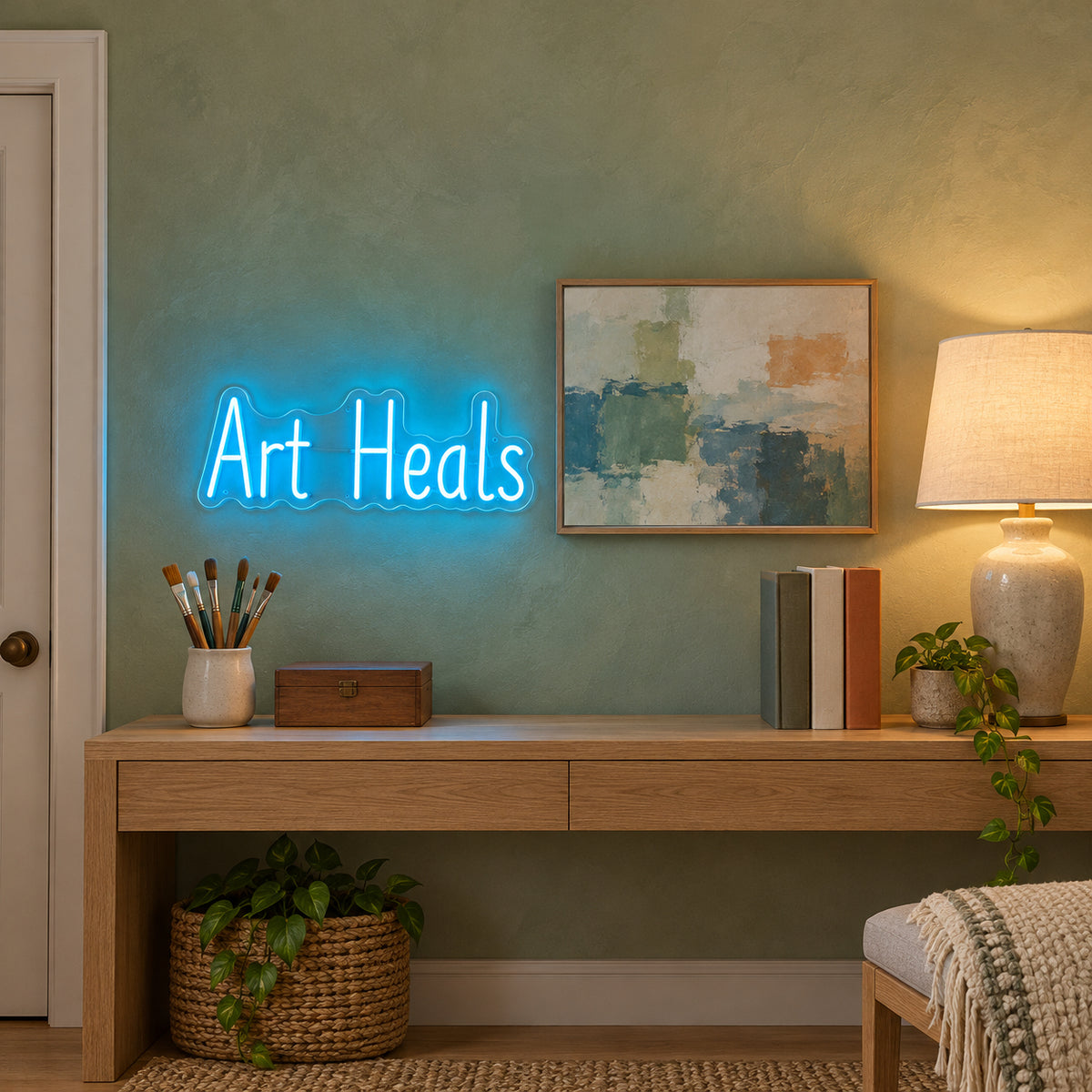 Art Heals LED Neon Sign Dimmable Wall Light - Installation Scene