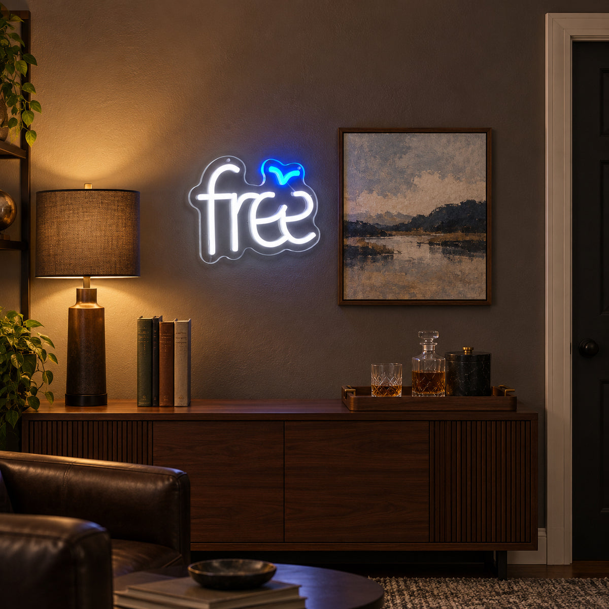Free LED Neon Sign for Man Cave Dimmable Wall Decor - Installation Scene