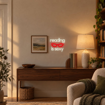 Reading Is Sexy Neon Sign - Installation Scene