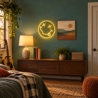 Nirvana Smiley Face LED Neon Sign Classic Smiley Design - Installation Scene