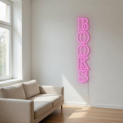 Books Neon Sign - Installation Scene