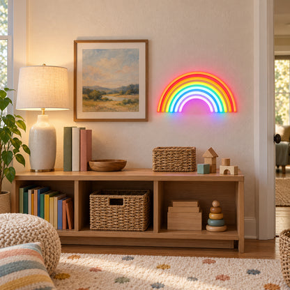 Rainbow Neon Sign - Installation Scene