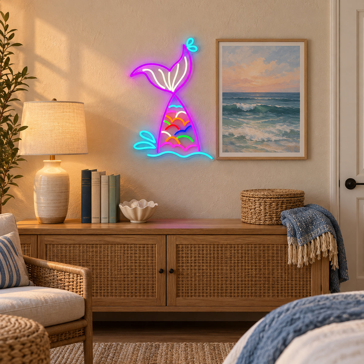 Mermaid LED Neon Sign - Installation Scene