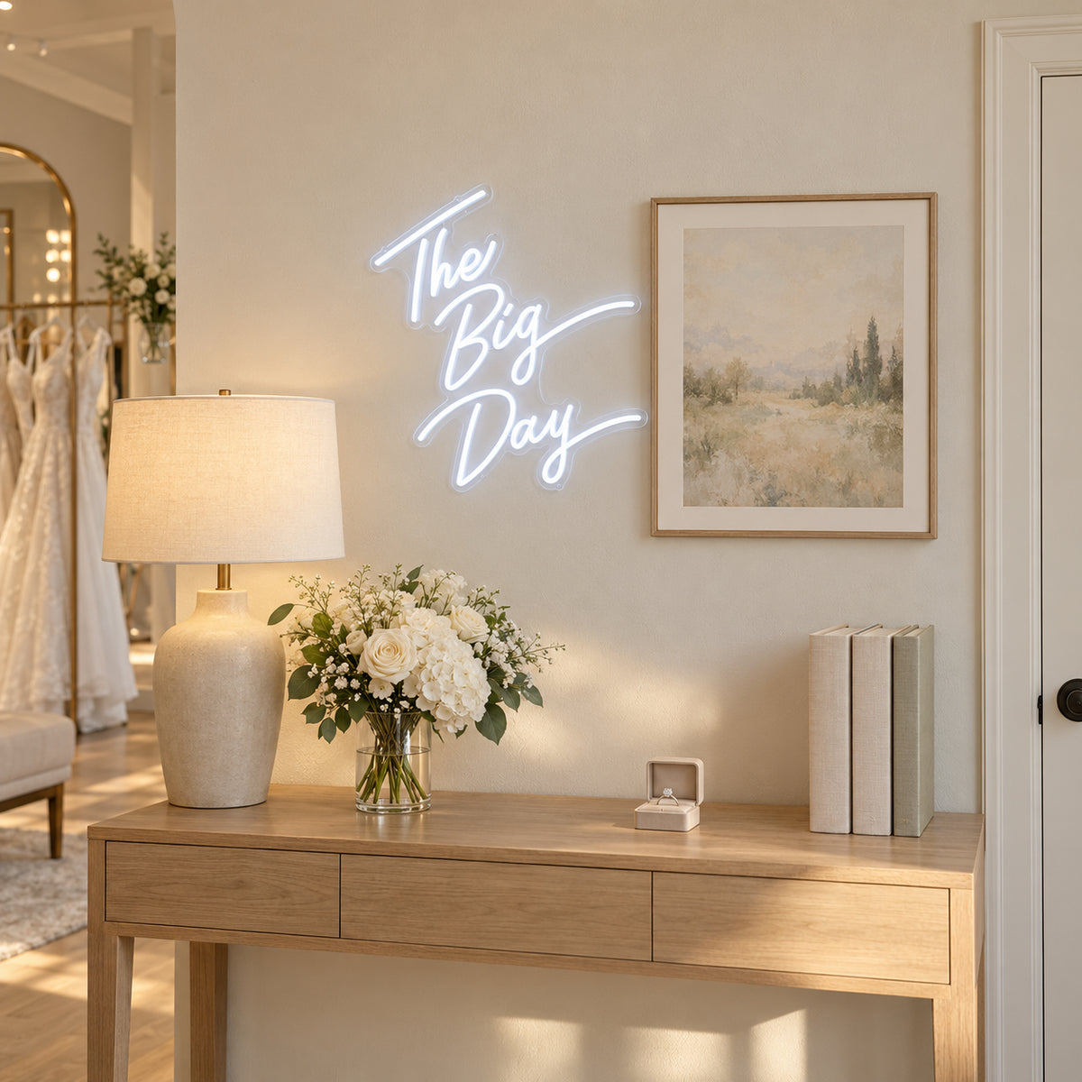 The Big Day LED Neon Sign Dimmable Wall Light - Installation Scene