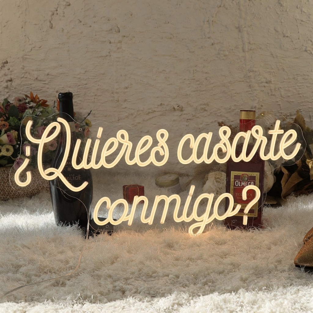 Quieres Casarte Conmigo Spanish LED Neon Sign for Wedding - Shineneon