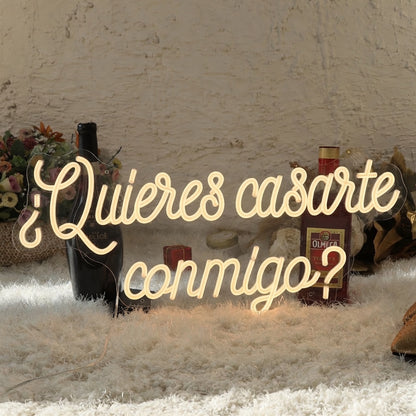 Quieres Casarte Conmigo Spanish LED Neon Sign for Wedding - Shineneon
