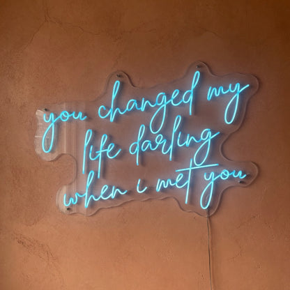 You Changed My Life Darling When I Met You LED Neon Sign - Shineneon