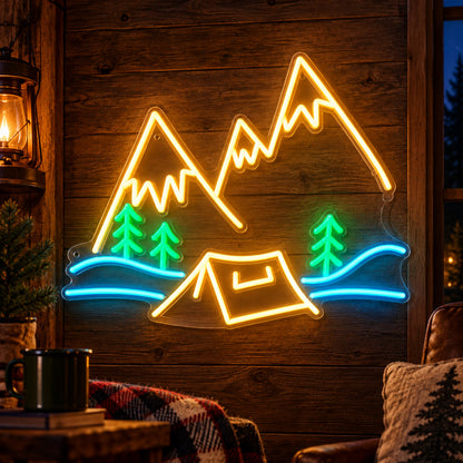 Mountain Camping Neon Sign Wall Neon Signs - Shineneon
