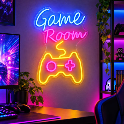Game Room LED Neon Sign Script with Controller - Shineneon