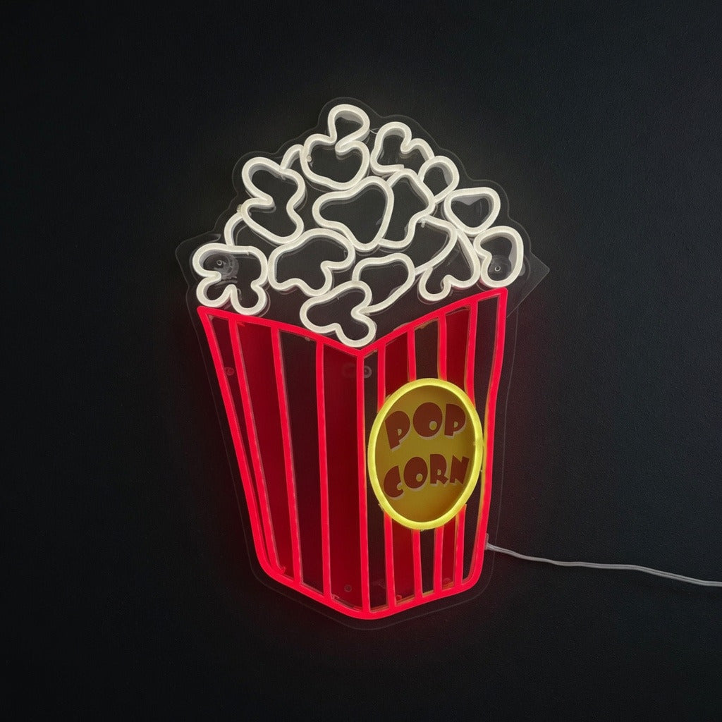 Popcorn LED Neon Sign Striped Box Two Tone - Shineneon