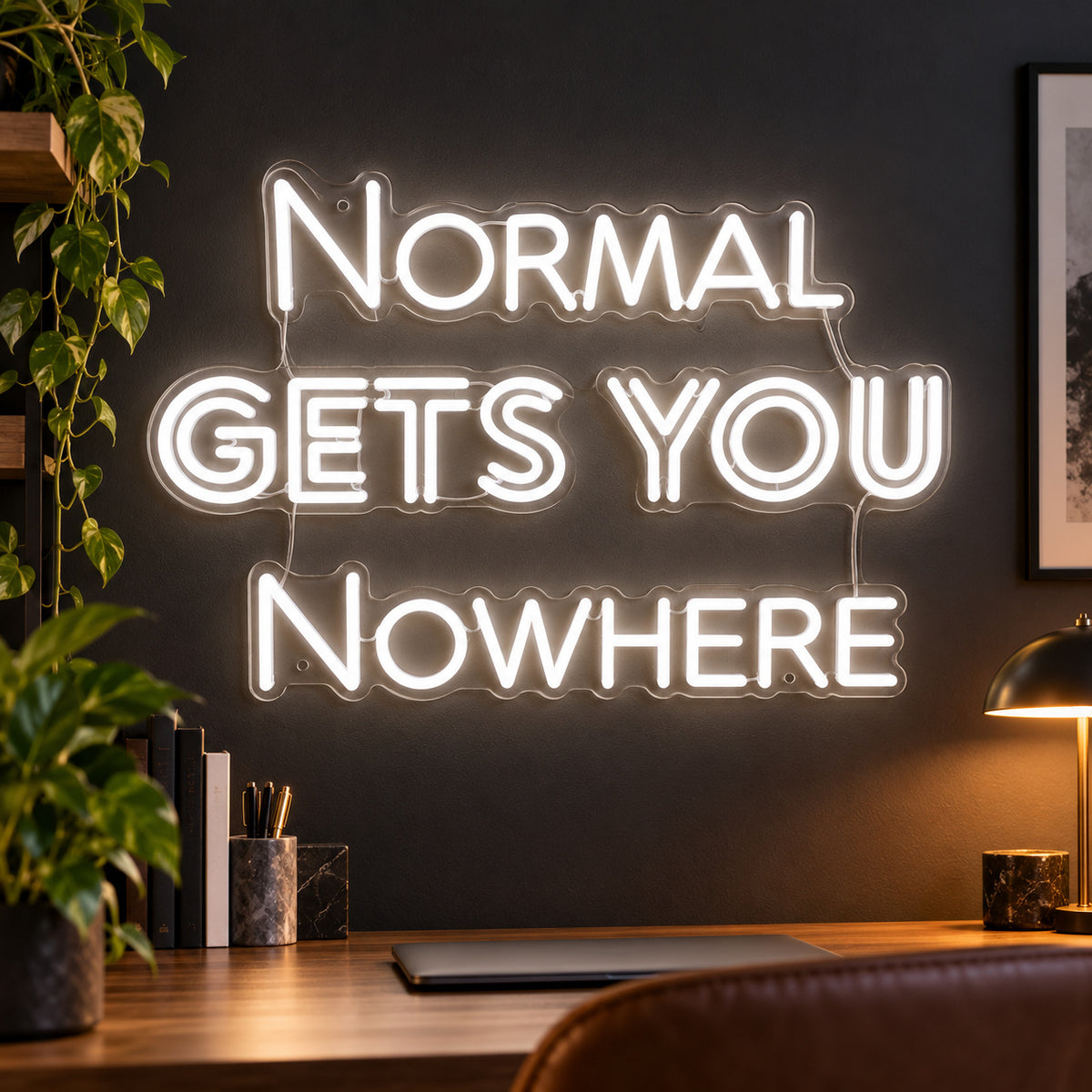 Normal Gets You Nowhere LED Neon Sign Clean Caps Design - Shineneon