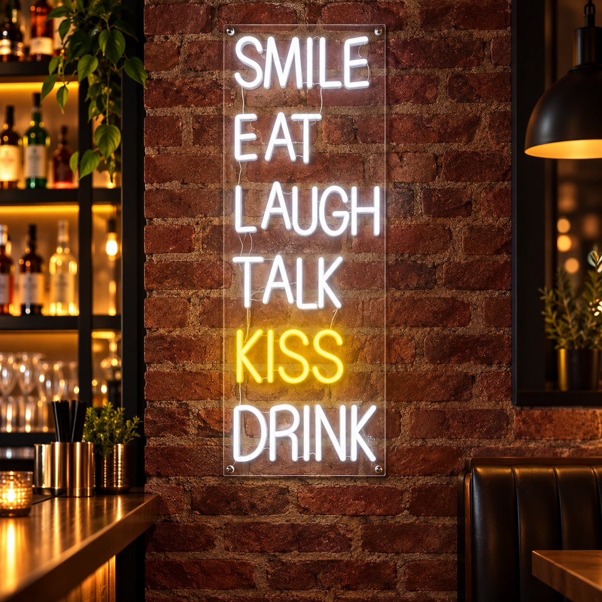 Eat Smile Laugh Talk Kiss Drink LED Neon Sign for Bar - Shineneon