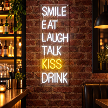 Eat Smile Laugh Talk Kiss Drink LED Neon Sign for Bar - Shineneon