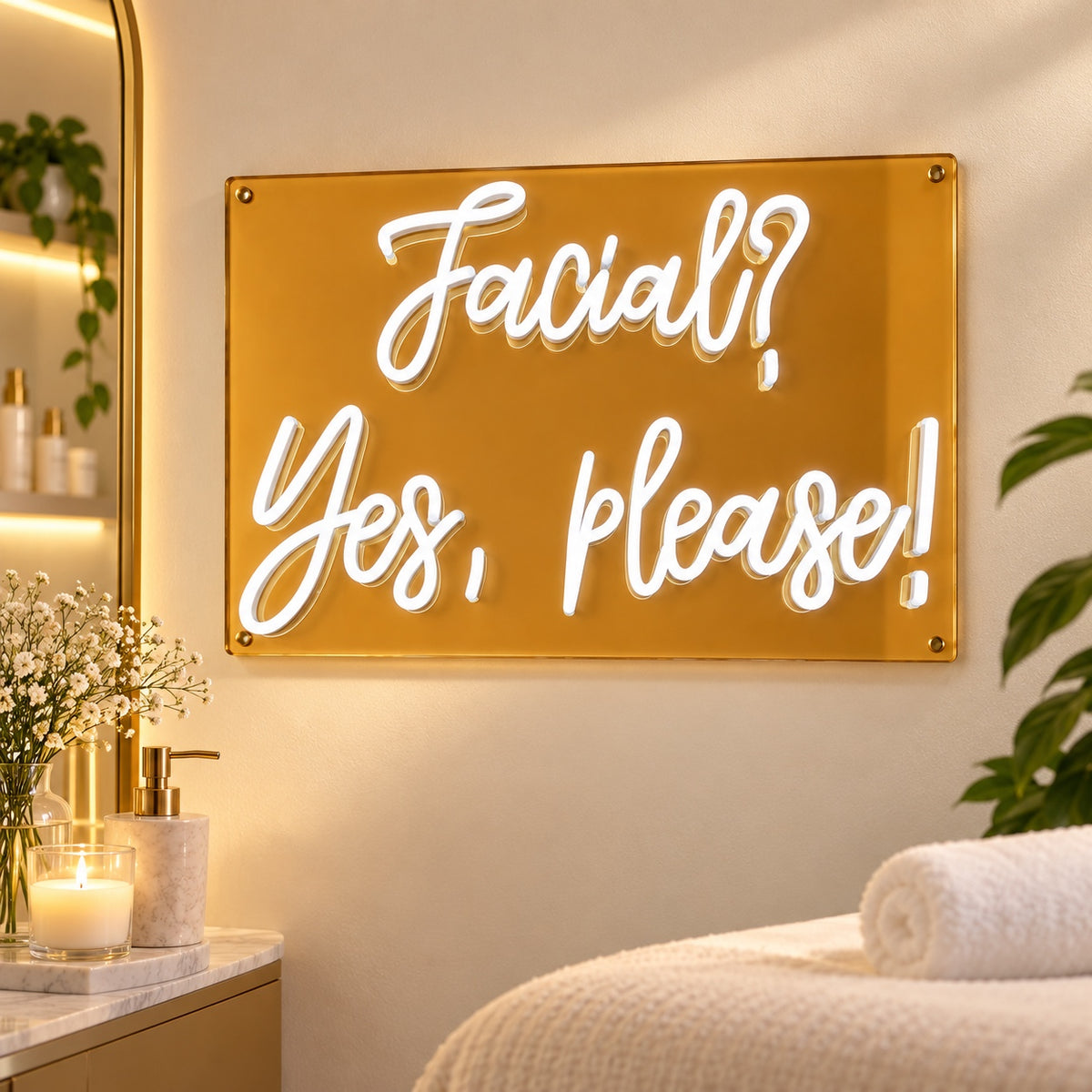 Facial Yes Please! LED Neon Sign Dimmable Wall Light - Shineneon