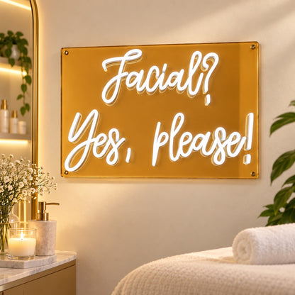 Facial Yes Please! LED Neon Sign Dimmable Wall Light - Shineneon