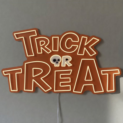 Trick or Treat LED Neon Sign Stacked Caps Design - Shineneon