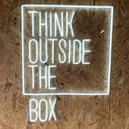 Think Outside the Box LED Neon Sign Plywood Board Caps - Shineneon