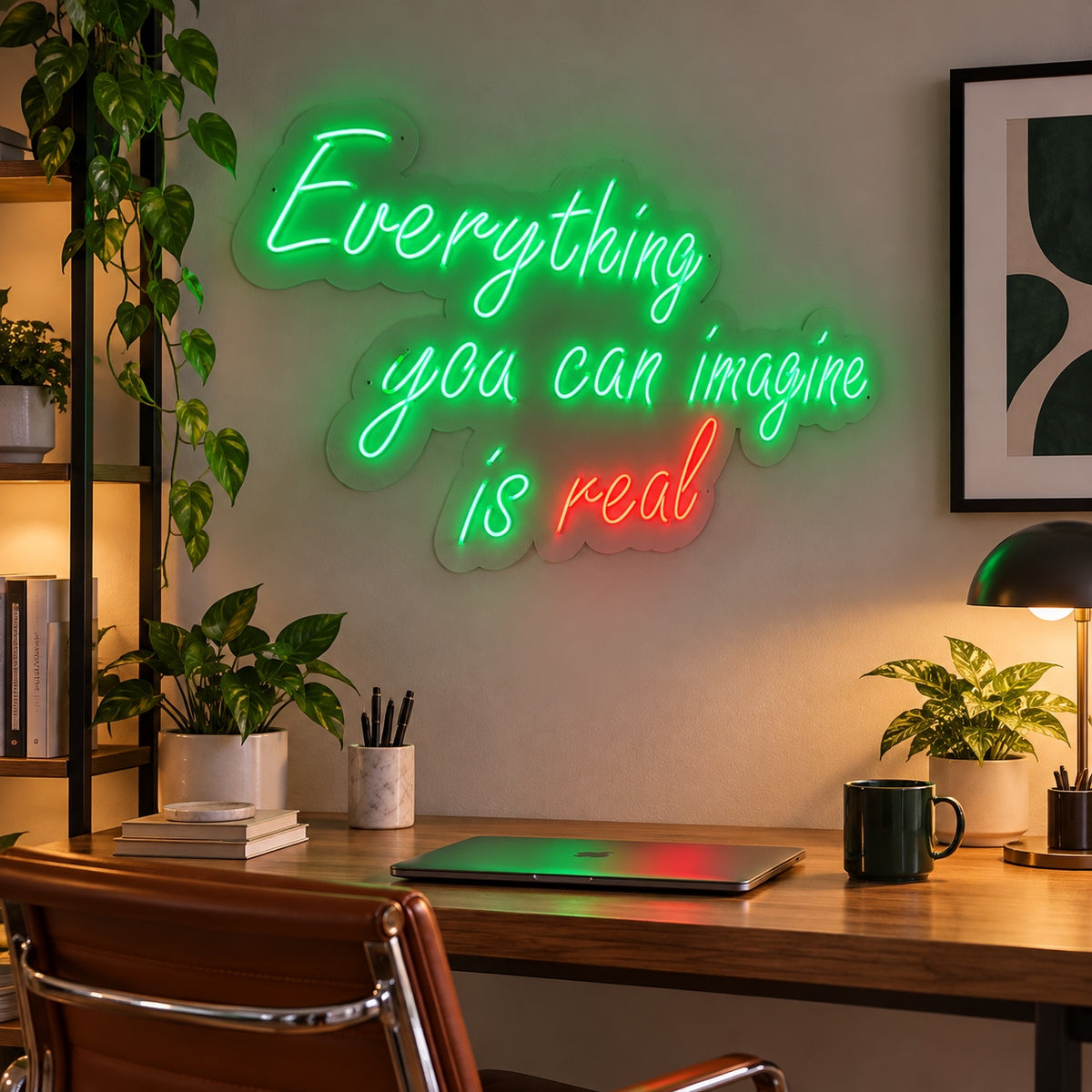 Everything You Can Imagine Is Real LED Neon Sign Wide Flow Script - Shineneon
