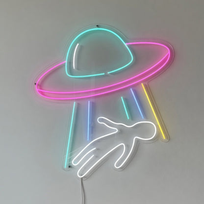 Alien Abduction LED Neon Sign for Man Cave Dimmable Wall Decor - Shineneon