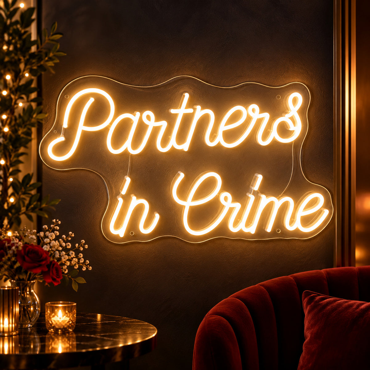 Partners in Crime LED Neon Sign for Man Cave Dimmable Wall Decor Home Neon Signs - Shineneon