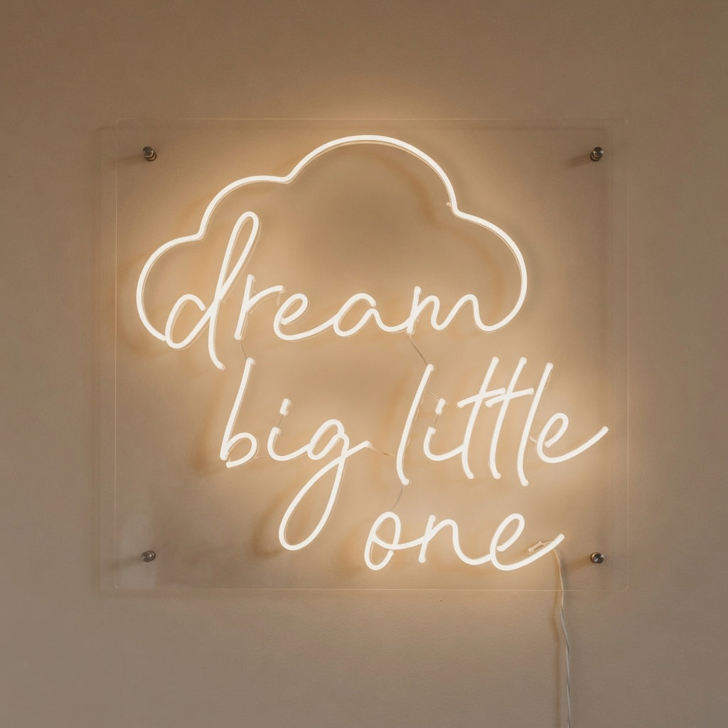 Dream Big Little One LED Neon Sign for Kids Room Dimmable Wall Decor - Shineneon