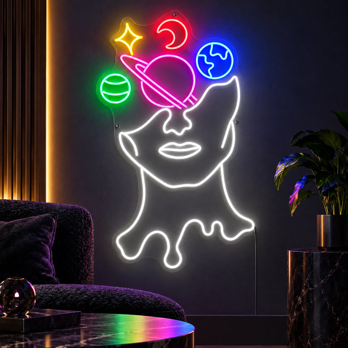 Galaxy Brain the Solar System Milky Way LED Neon Sign for Man Cave - Shineneon