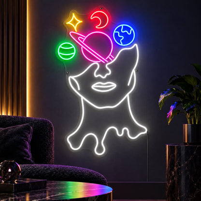 Galaxy Brain the Solar System Milky Way LED Neon Sign for Man Cave - Shineneon