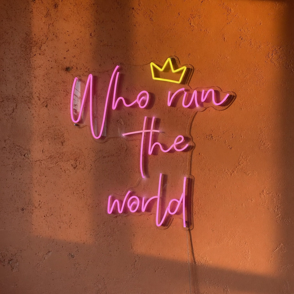 Who Run the World LED Neon Sign Dimmable Wall Light - Shineneon