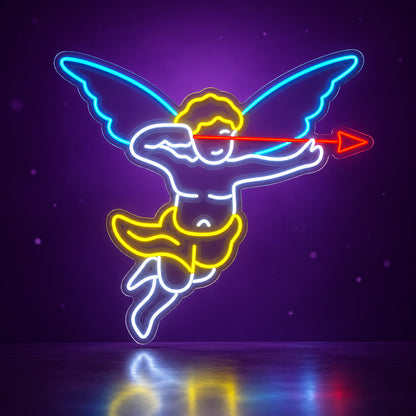 Cupid's Bow and Arrow LED Neon Sign Arrow Through Heart Design - Shineneon